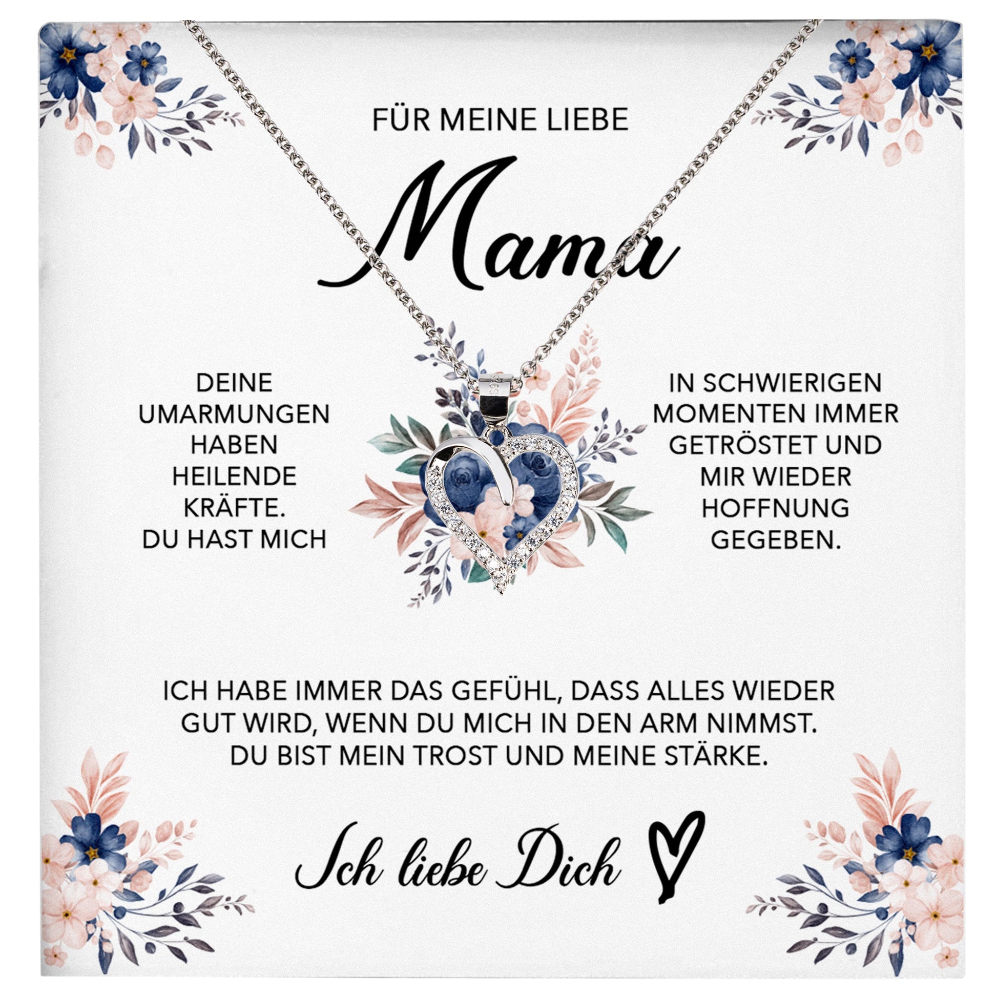 22Feels® Liebe Mama Geschenk Muttertag Geburtstag Silber 925/000 Herz Halskette Valentinstag Frauen Schmuck mit Karte Mutter Weihnachten Damen Collier Eltern-Schmuck mit Botschaftskarte - Herz21-22Feels