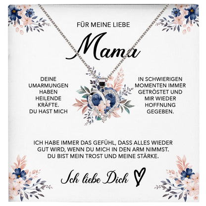 22Feels® Liebe Mama Geschenk Muttertag Geburtstag Silber 925/000 Herz Halskette Valentinstag Frauen Schmuck mit Karte Mutter Weihnachten Damen Collier Eltern-Schmuck mit Botschaftskarte - Herz21-22Feels