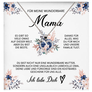22Feels® Wunderbare Mama Geschenk Muttertag Geburtstag Silber 925/000 Herz Halskette Valentinstag Frauen Schmuck mit Karte Mutter Weihnachten Damen Collier Eltern-Schmuck mit Botschaftskarte - Herz21-22Feels