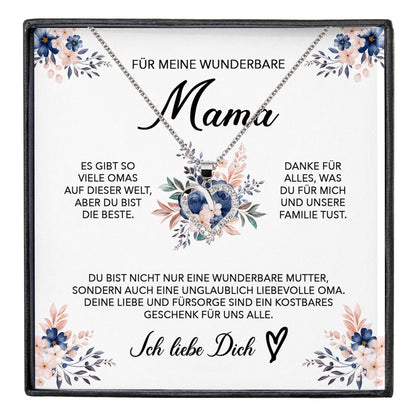 22Feels® Wunderbare Mama Geschenk Muttertag Geburtstag Silber 925/000 Herz Halskette Valentinstag Frauen Schmuck mit Karte Mutter Weihnachten Damen Collier Eltern-Schmuck mit Botschaftskarte - Herz21-22Feels