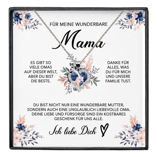 22Feels® Wunderbare Mama Geschenk Muttertag Geburtstag Silber 925/000 Herz Halskette Valentinstag Frauen Schmuck mit Karte Mutter Weihnachten Damen Collier Eltern-Schmuck mit Botschaftskarte - Herz21-22Feels