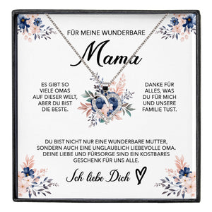 22Feels® Wunderbare Mama Geschenk Muttertag Geburtstag Silber 925/000 Herz Halskette Valentinstag Frauen Schmuck mit Karte Mutter Weihnachten Damen Collier Eltern-Schmuck mit Botschaftskarte - Herz21-22Feels