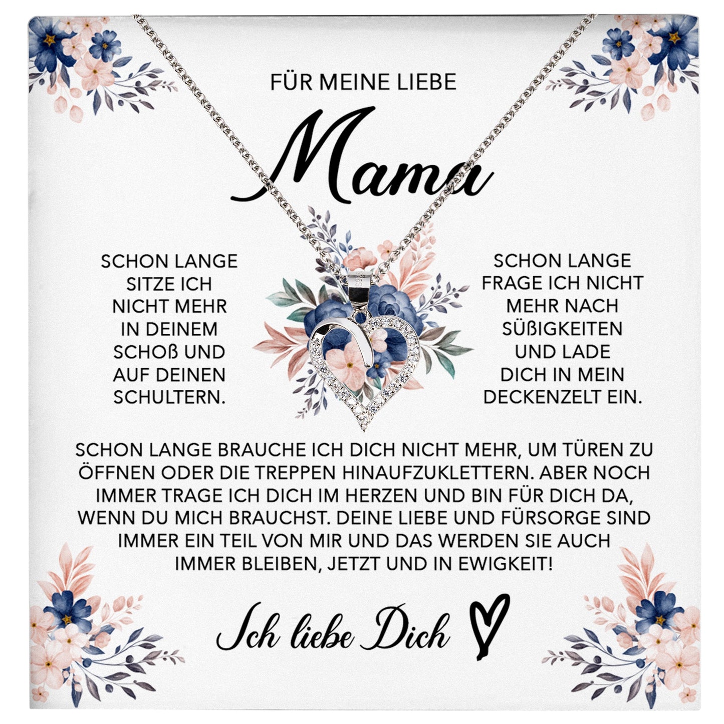 22Feels® Liebe Mama Geschenk Muttertag Geburtstag Silber 925/000 Herz Halskette Valentinstag Frauen Schmuck mit Karte Mutter Weihnachten Damen Collier Eltern-Schmuck mit Botschaftskarte - Herz21-22Feels