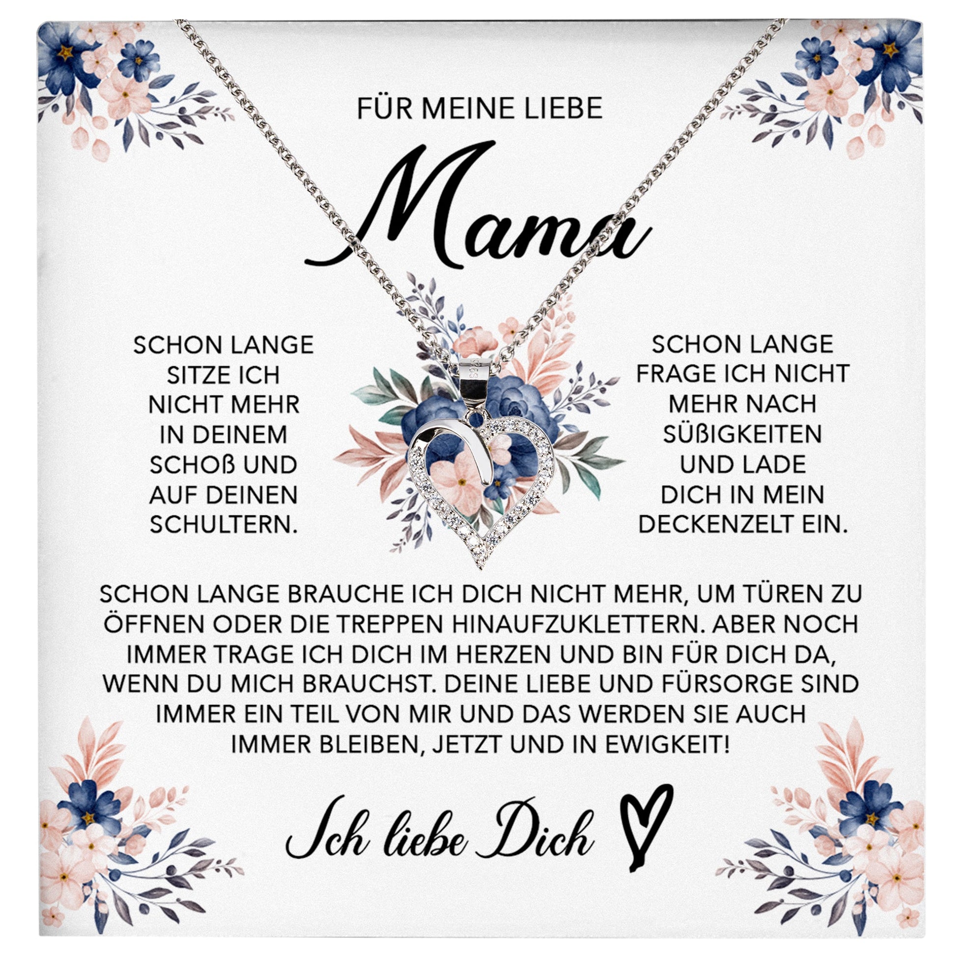 22Feels® Liebe Mama Geschenk Muttertag Geburtstag Silber 925/000 Herz Halskette Valentinstag Frauen Schmuck mit Karte Mutter Weihnachten Damen Collier Eltern-Schmuck mit Botschaftskarte - Herz21-22Feels