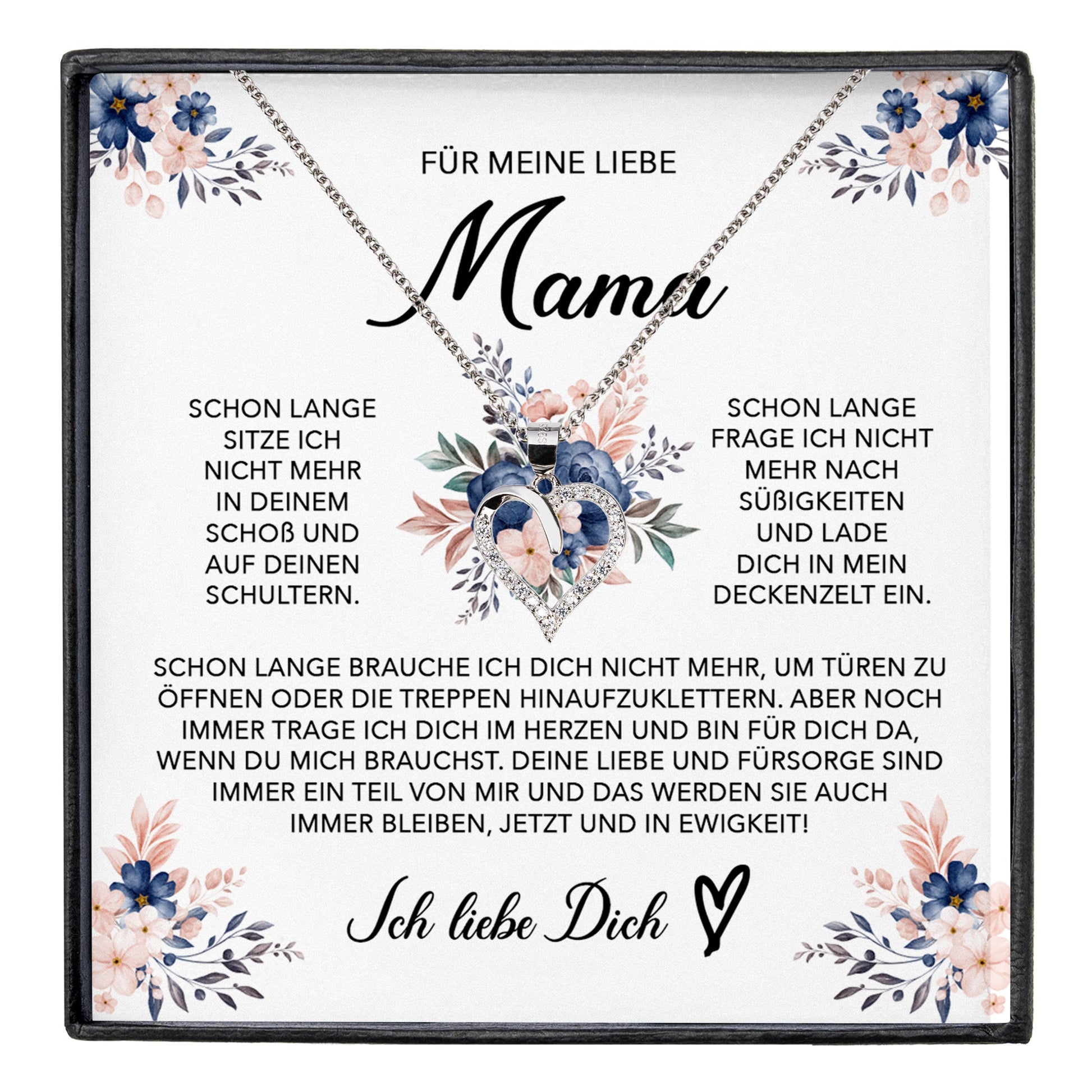 22Feels® Liebe Mama Geschenk Muttertag Geburtstag Silber 925/000 Herz Halskette Valentinstag Frauen Schmuck mit Karte Mutter Weihnachten Damen Collier Eltern-Schmuck mit Botschaftskarte - Herz21-22Feels