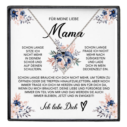 22Feels® Liebe Mama Geschenk Muttertag Geburtstag Silber 925/000 Herz Halskette Valentinstag Frauen Schmuck mit Karte Mutter Weihnachten Damen Collier Eltern-Schmuck mit Botschaftskarte - Herz21-22Feels