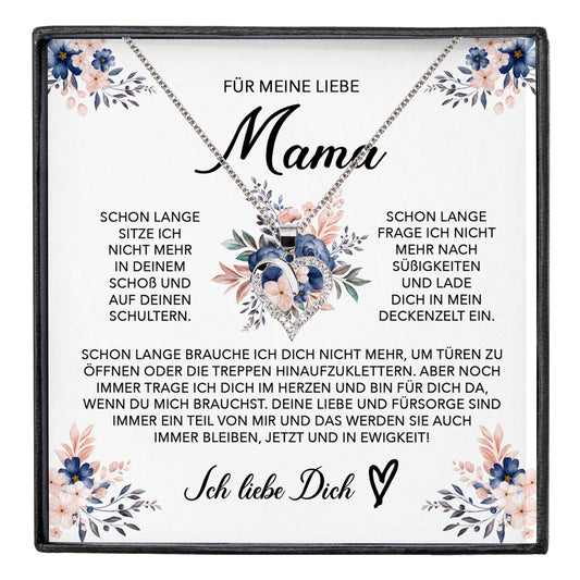22Feels® Liebe Mama Geschenk Muttertag Geburtstag Silber 925/000 Herz Halskette Valentinstag Frauen Schmuck mit Karte Mutter Weihnachten Damen Collier Eltern-Schmuck mit Botschaftskarte - Herz21-22Feels