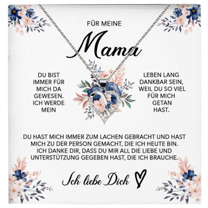 22Feels® Für Meine Mama Geschenk Muttertag Geburtstag Silber 925/000 Herz Halskette Valentinstag Frauen Schmuck mit Karte Mutter Weihnachten Damen Collier Eltern-Schmuck mit Botschaftskarte - Herz21-22Feels