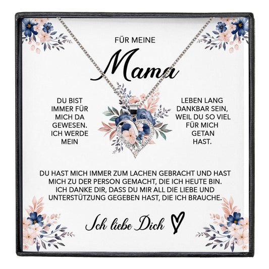 22Feels® Für Meine Mama Geschenk Muttertag Geburtstag Silber 925/000 Herz Halskette Valentinstag Frauen Schmuck mit Karte Mutter Weihnachten Damen Collier Eltern-Schmuck mit Botschaftskarte - Herz21-22Feels