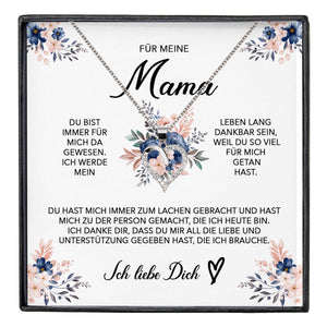 22Feels® Für Meine Mama Geschenk Muttertag Geburtstag Silber 925/000 Herz Halskette Valentinstag Frauen Schmuck mit Karte Mutter Weihnachten Damen Collier Eltern-Schmuck mit Botschaftskarte - Herz21-22Feels
