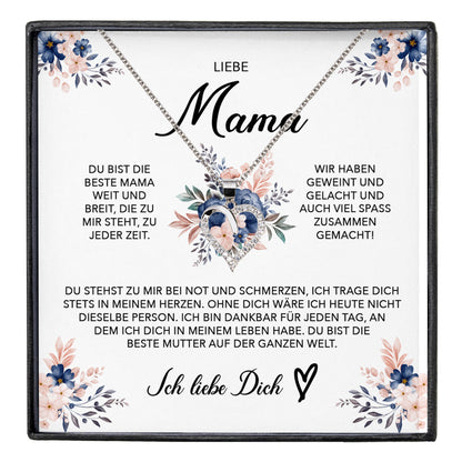 22Feels® Liebe Mama Geschenk Muttertag Geburtstag Silber 925/000 Herz Halskette Valentinstag Frauen Schmuck mit Karte Mutter Weihnachten Damen Collier Eltern-Schmuck mit Botschaftskarte - Herz21-22Feels