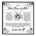 22Feels® Beste Mama der Welt Geschenk Muttertag Geburtstag Silber 925/000 Herz Halskette Valentinstag Frauen Schmuck mit Karte Mutter Weihnachten Damen Collier Eltern-Schmuck mit Botschaftskarte - Herz21-22Feels