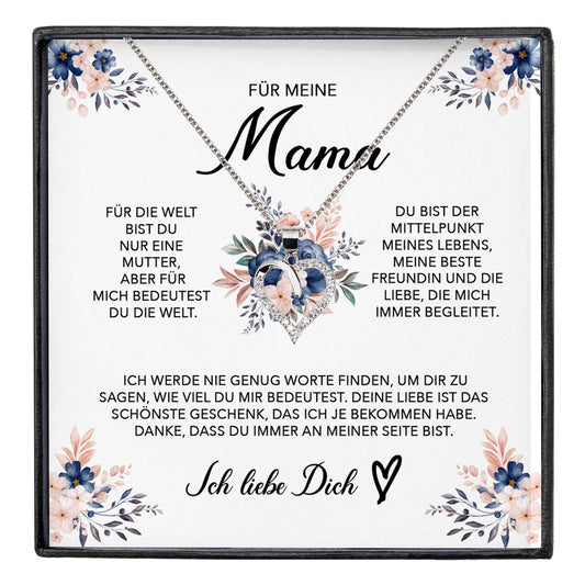 22Feels® Liebe Mama Geschenk Muttertag Geburtstag Silber 925/000 Herz Halskette Valentinstag Frauen Schmuck mit Karte Mutter Weihnachten Damen Collier Eltern-Schmuck mit Botschaftskarte - Herz21-22Feels