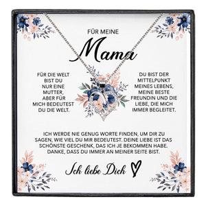 22Feels® Liebe Mama Geschenk Muttertag Geburtstag Silber 925/000 Herz Halskette Valentinstag Frauen Schmuck mit Karte Mutter Weihnachten Damen Collier Eltern-Schmuck mit Botschaftskarte - Herz21-22Feels