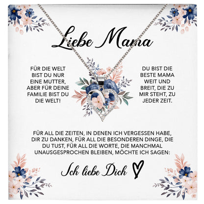 22Feels® Liebe Mama Geschenk Muttertag Geburtstag Silber 925/000 Herz Halskette Valentinstag Frauen Schmuck mit Karte Mutter Weihnachten Damen Collier Eltern-Schmuck mit Botschaftskarte - Herz21-22Feels