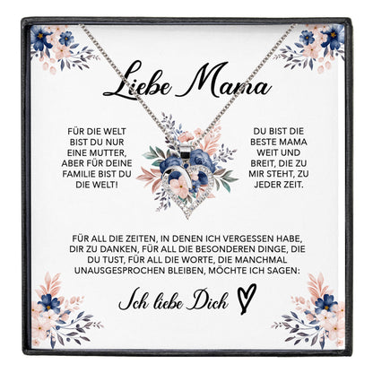 22Feels® Liebe Mama Geschenk Muttertag Geburtstag Silber 925/000 Herz Halskette Valentinstag Frauen Schmuck mit Karte Mutter Weihnachten Damen Collier Eltern-Schmuck mit Botschaftskarte - Herz21-22Feels