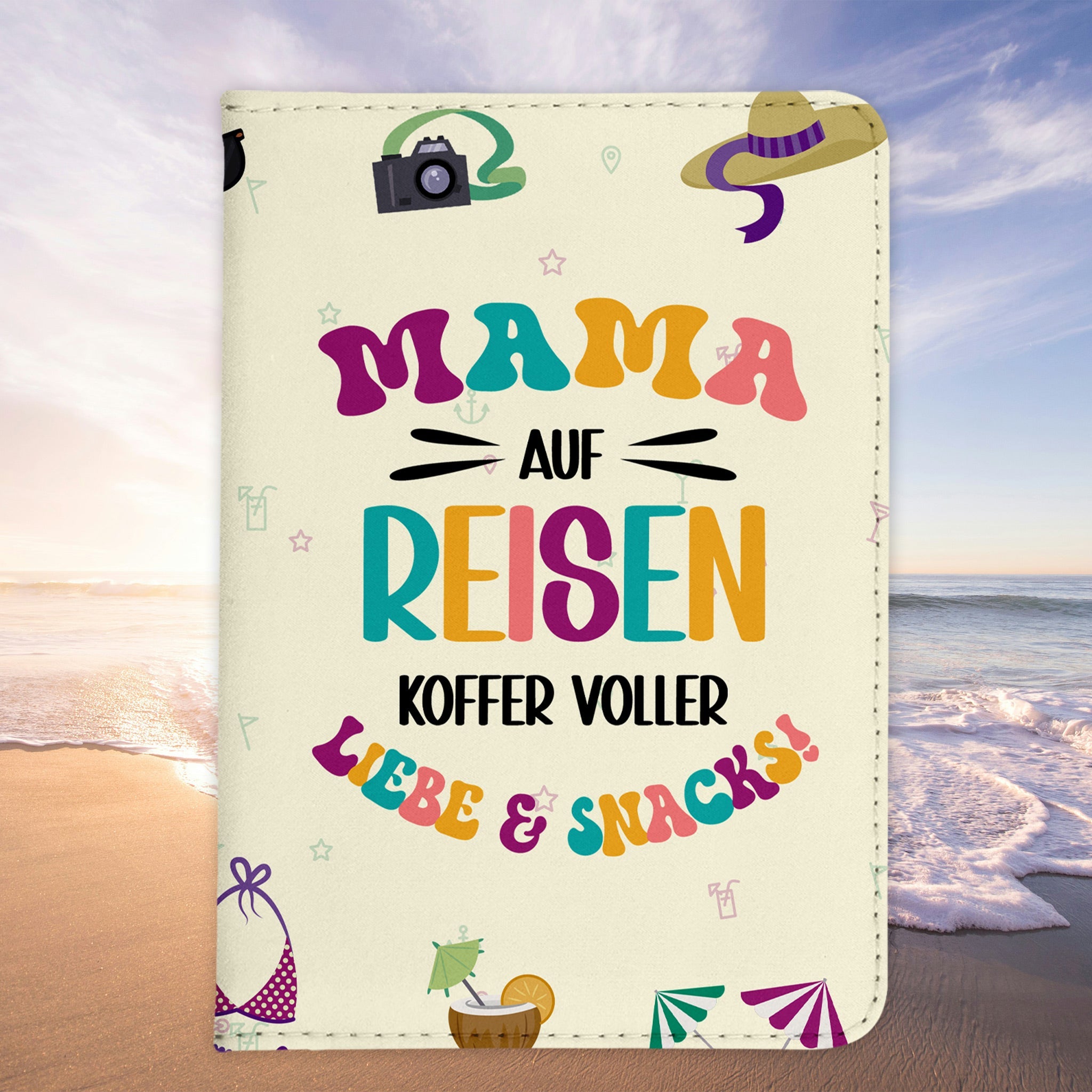 Mama Geschenk Reisepasshülle Frauen Reisen Pass Etui Cover Organizer Mutter Gadgets Sommer Urlaub Kunst-Leder-Reisepass-Hülle-22Feels