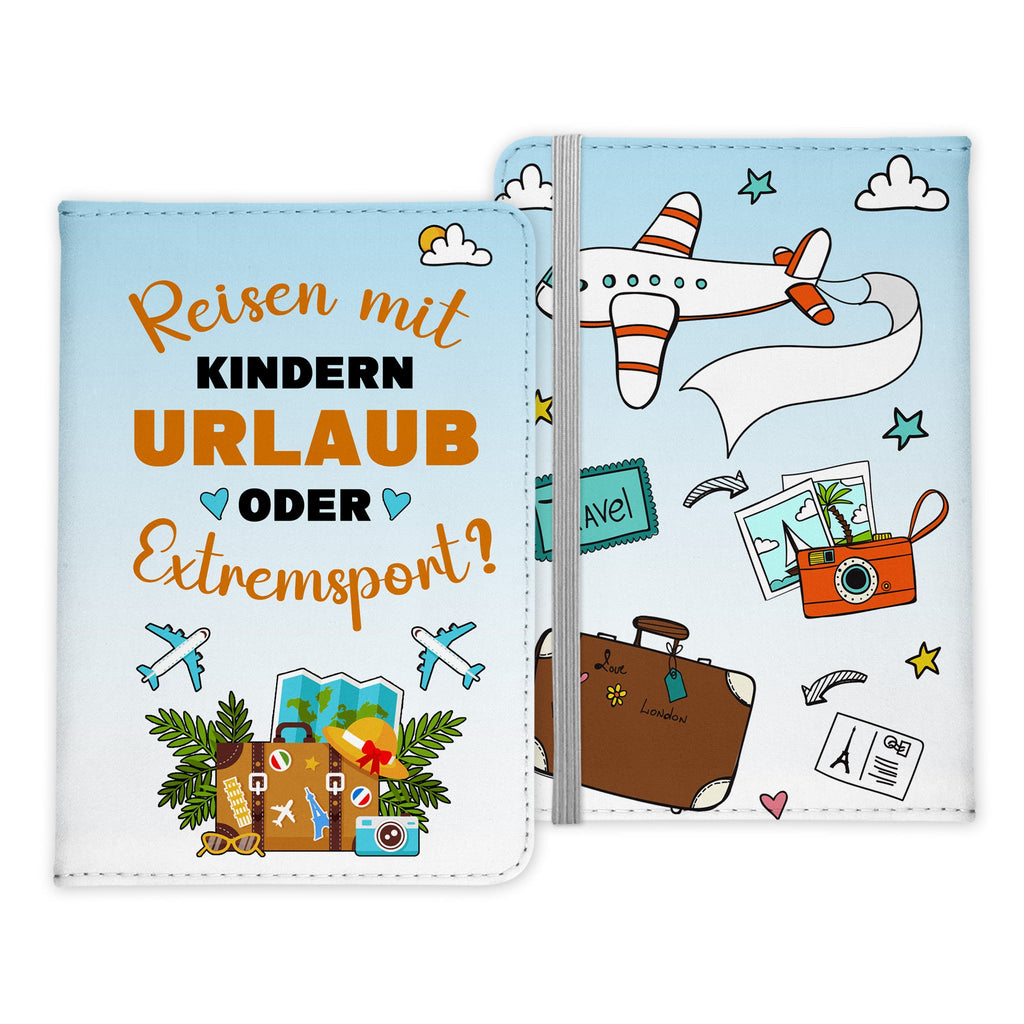 Eltern Reisepasshülle "Reisen mit Kindern" Frauen Geschenk Männer Reisen Sommer Urlaub Pass Etui Cover Organizer Kunst-Leder-Reisepass-Hülle-22Feels