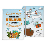 Eltern Reisepasshülle "Reisen mit Kindern" Frauen Geschenk Männer Reisen Sommer Urlaub Pass Etui Cover Organizer Kunst-Leder-Reisepass-Hülle-22Feels