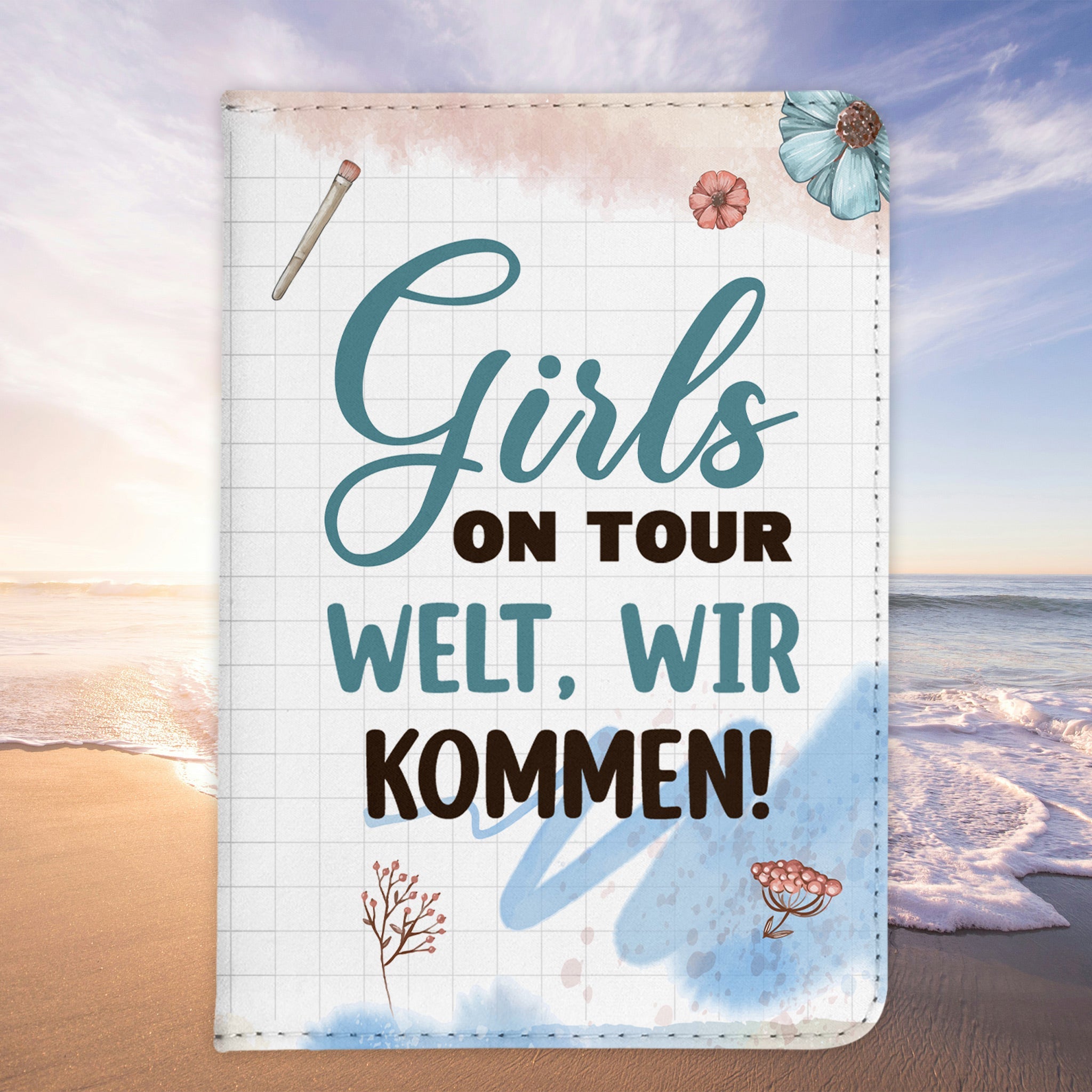 Beste Freundin Reisepasshülle Frauen Geschenk Reisen mit Freunden Pass Etui Cover Organizer Gadgets Sommer Urlaub Kunst-Leder-Reisepass-Hülle-22Feels
