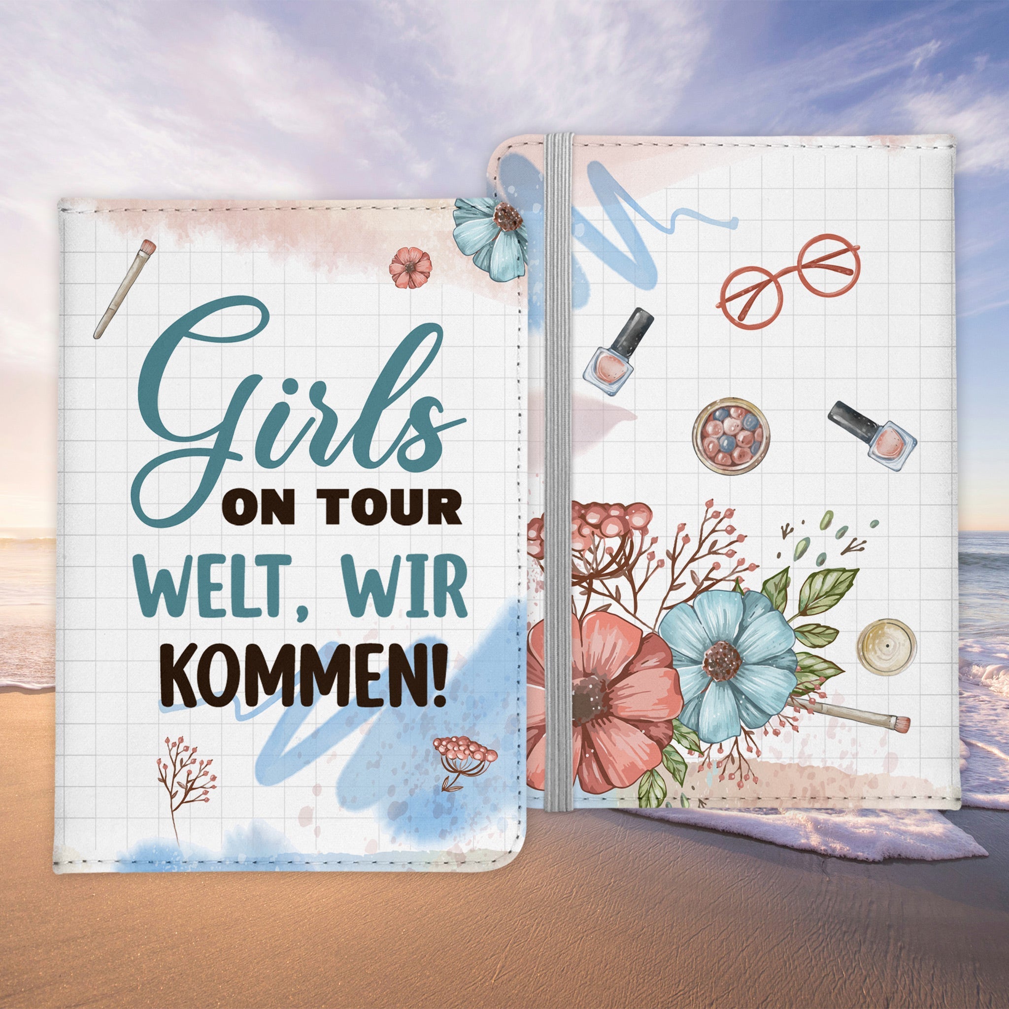 Beste Freundin Reisepasshülle Frauen Geschenk Reisen mit Freunden Pass Etui Cover Organizer Gadgets Sommer Urlaub Kunst-Leder-Reisepass-Hülle-22Feels