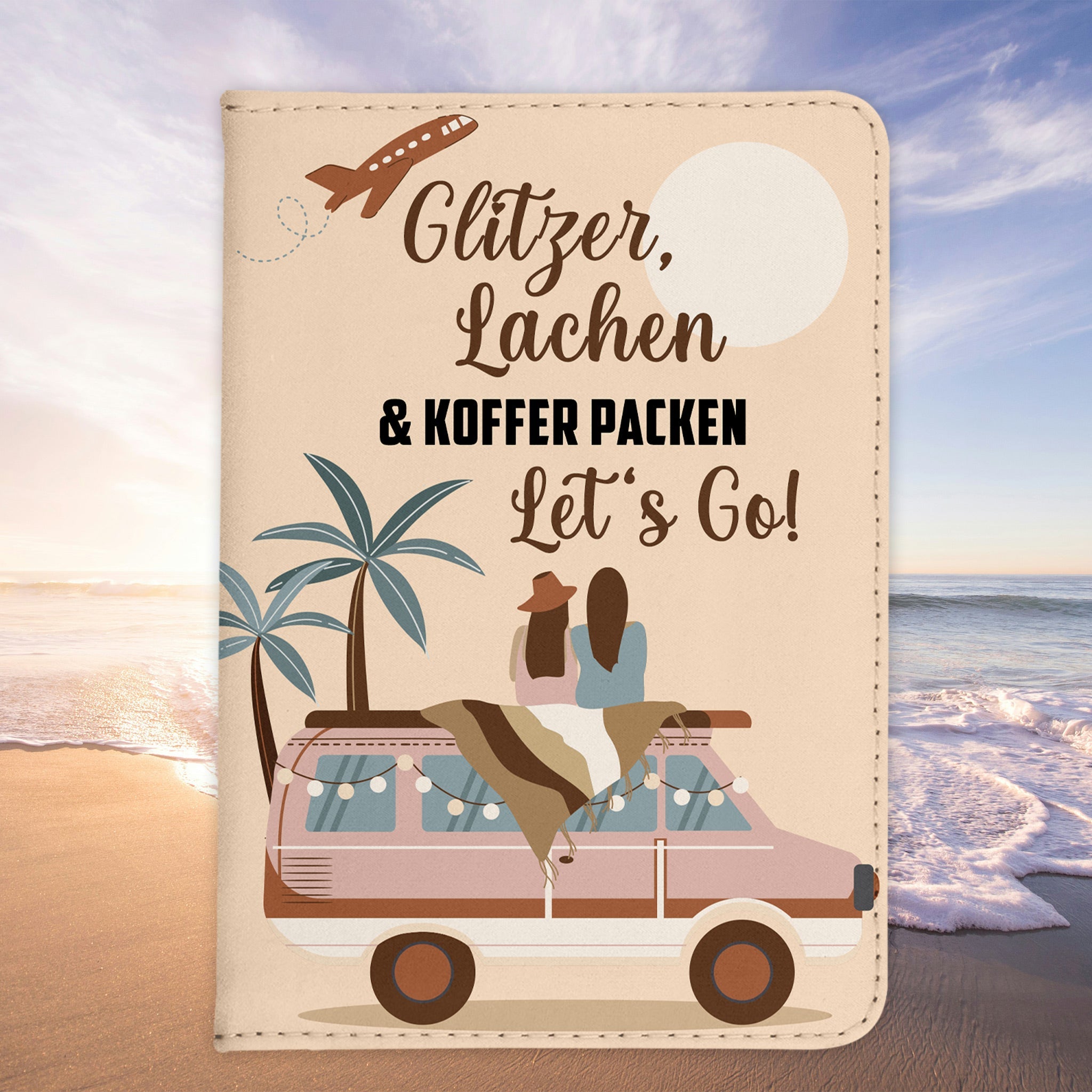 Beste Freundin Reisepasshülle Frauen Geschenk Reisen mit Freunden Pass Etui Cover Organizer Gadgets Sommer Urlaub Kunst-Leder-Reisepass-Hülle-22Feels