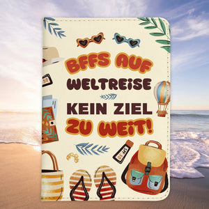 Beste Freundin Reisepasshülle Bffs Weltreise Frauen Geschenk Reisen mit Freunden Pass Etui Cover Organizer Gadgets Sommer Urlaub Kunst-Leder-Reisepass-Hülle-22Feels