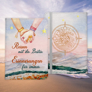 Beste Freundin Reisepasshülle Frauen Geschenk Reisen mit Freunden Pass Etui Cover Organizer Gadgets Sommer Urlaub Kunst-Leder-Reisepass-Hülle-22Feels