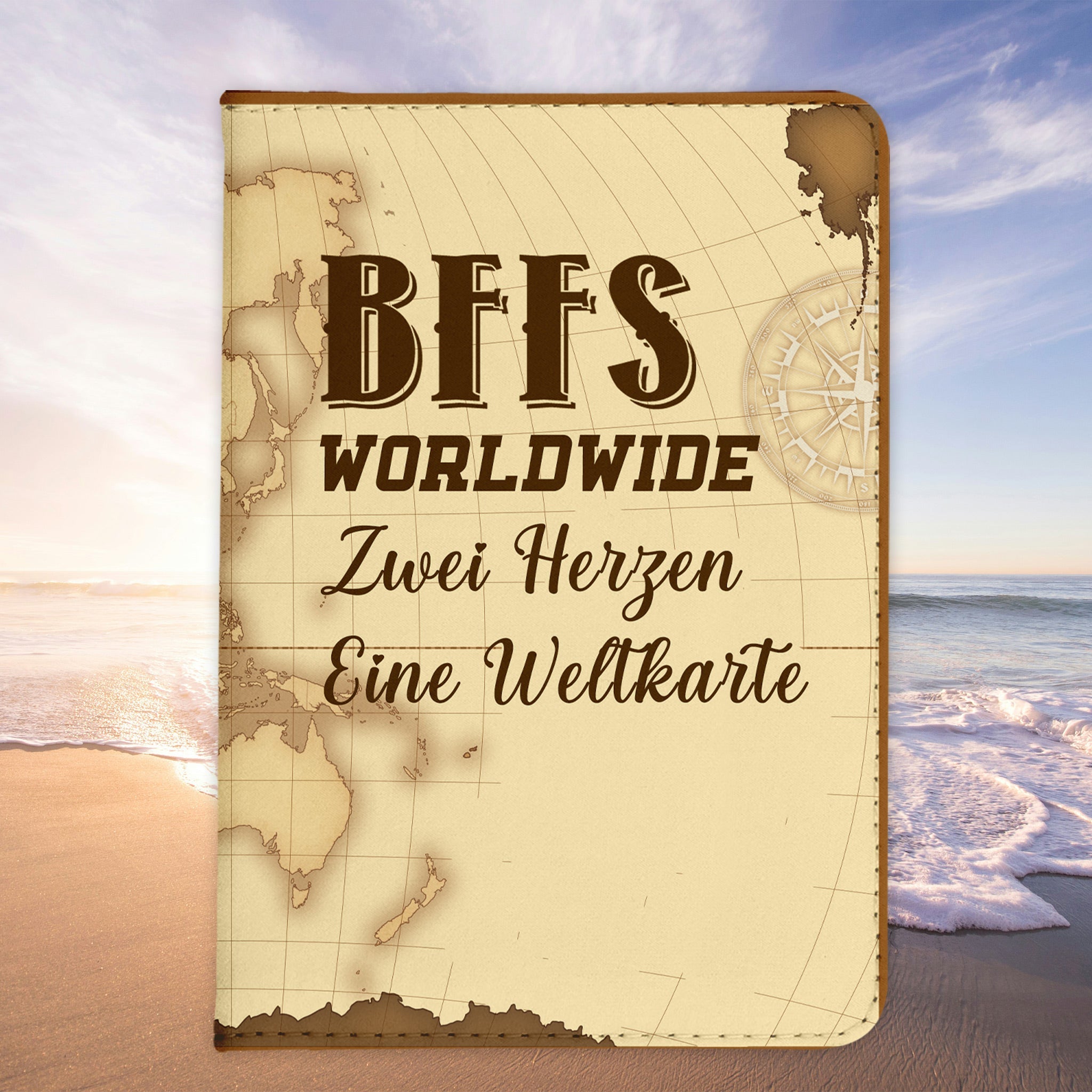 Beste Freundin Reisepasshülle Bffs Worldwide Frauen Geschenk Reisen mit Freunden Pass Etui Cover Organizer Gadgets Sommer Urlaub Kunst-Leder-Reisepass-Hülle-22Feels