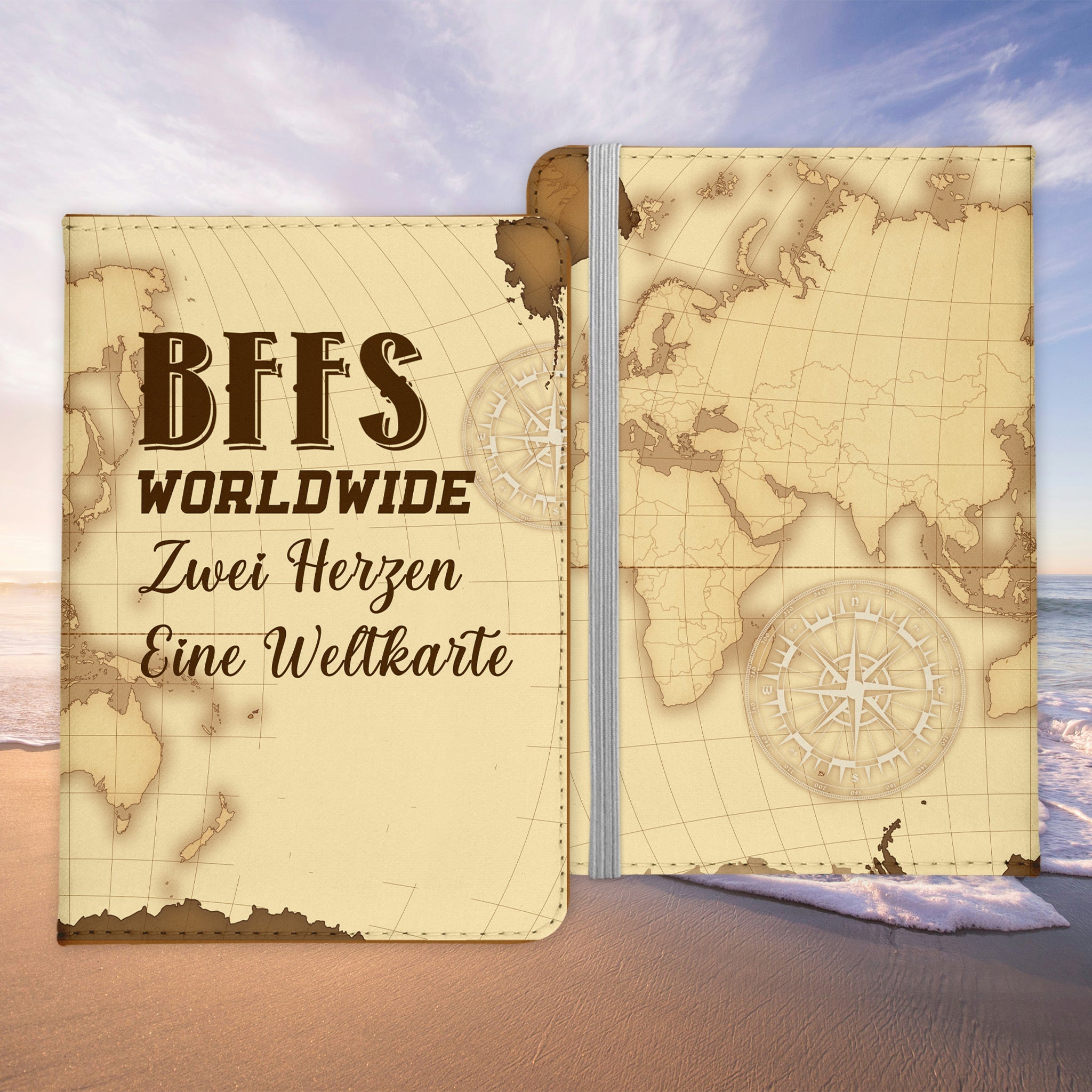 Beste Freundin Reisepasshülle Bffs Worldwide Frauen Geschenk Reisen mit Freunden Pass Etui Cover Organizer Gadgets Sommer Urlaub Kunst-Leder-Reisepass-Hülle-22Feels