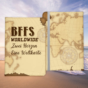 Beste Freundin Reisepasshülle Bffs Worldwide Frauen Geschenk Reisen mit Freunden Pass Etui Cover Organizer Gadgets Sommer Urlaub Kunst-Leder-Reisepass-Hülle-22Feels
