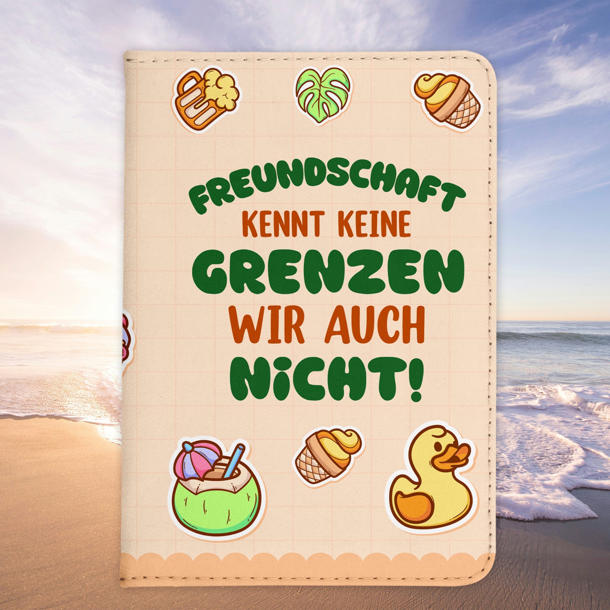 Beste Freundin Reisepasshülle Frauen Geschenk Reisen mit Freunden Pass Etui Cover Organizer Gadgets Sommer Urlaub Kunst-Leder-Reisepass-Hülle-22Feels