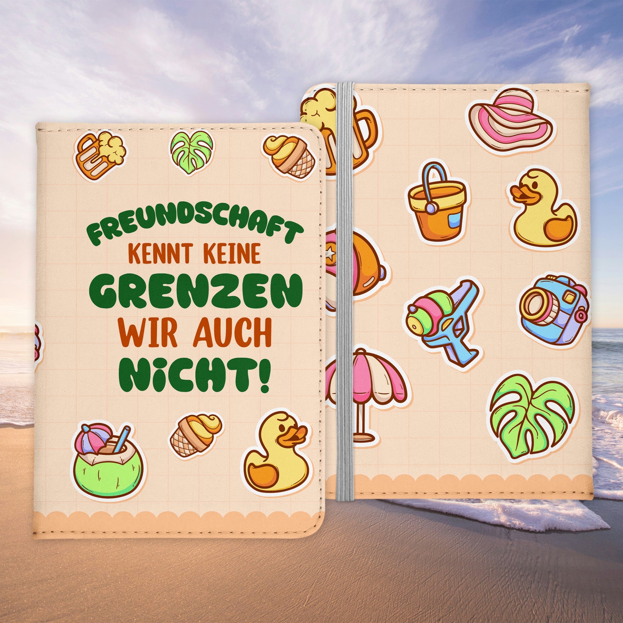 Beste Freundin Reisepasshülle Frauen Geschenk Reisen mit Freunden Pass Etui Cover Organizer Gadgets Sommer Urlaub Kunst-Leder-Reisepass-Hülle-22Feels