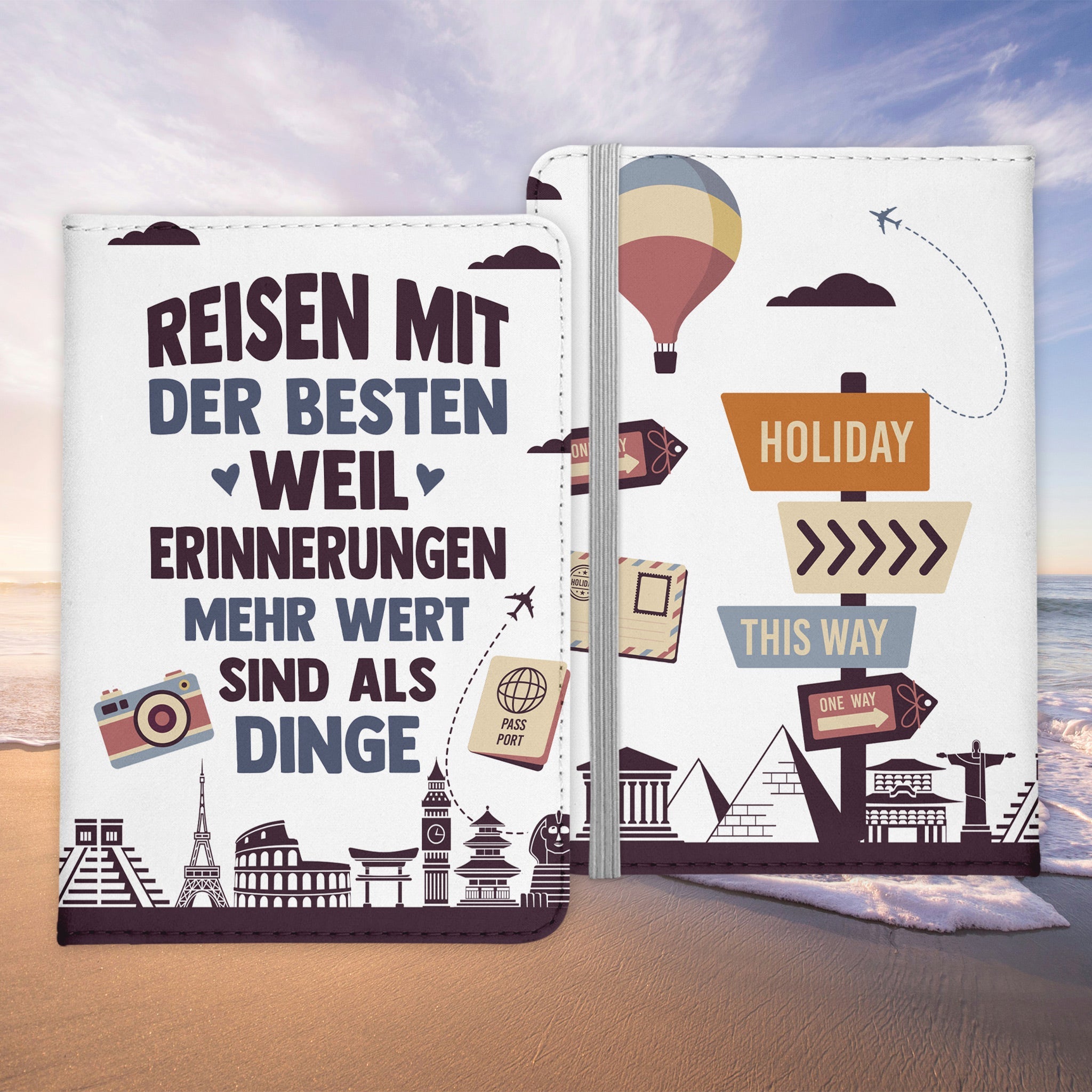 Beste Freundin Reisepasshülle "Erinnerungen" Frauen Geschenk Reisen mit Freunden Pass Etui Cover Organizer Gadgets Sommer Urlaub Kunst-Leder-Reisepass-Hülle-22Feels