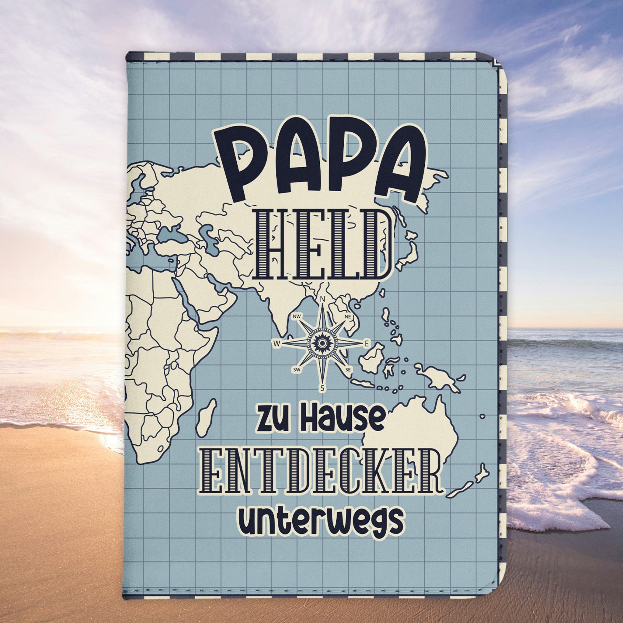 Papa Geschenk Reisepasshülle Männer Reisen Pass Etui Cover Organizer Vater Gadgets Sommer Urlaub Kunst-Leder-Reisepass-Hülle-22Feels
