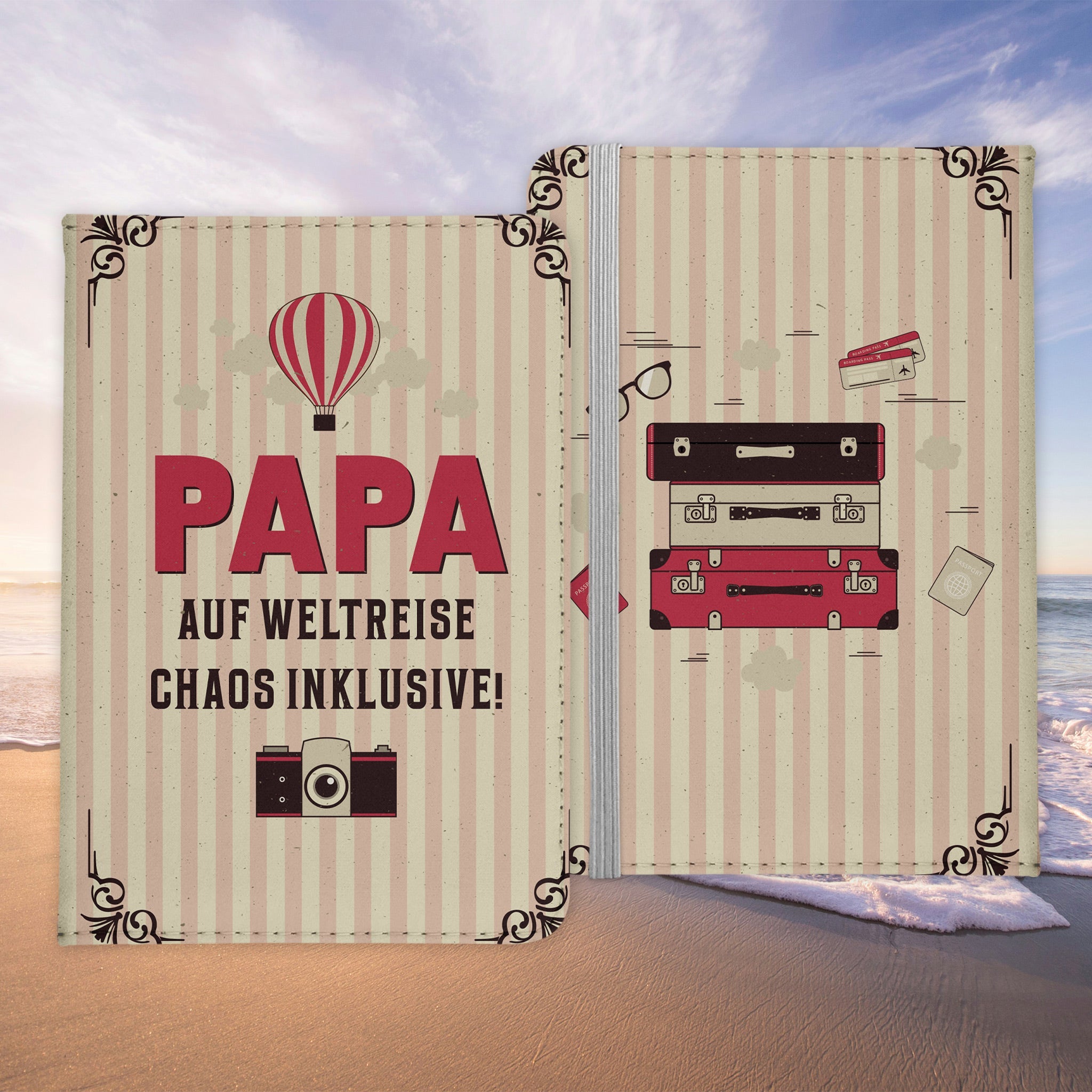 Papa Geschenk Reisepasshülle Männer Reisen Pass Etui Cover Organizer Vater Gadgets Sommer Urlaub Kunst-Leder-Reisepass-Hülle-22Feels