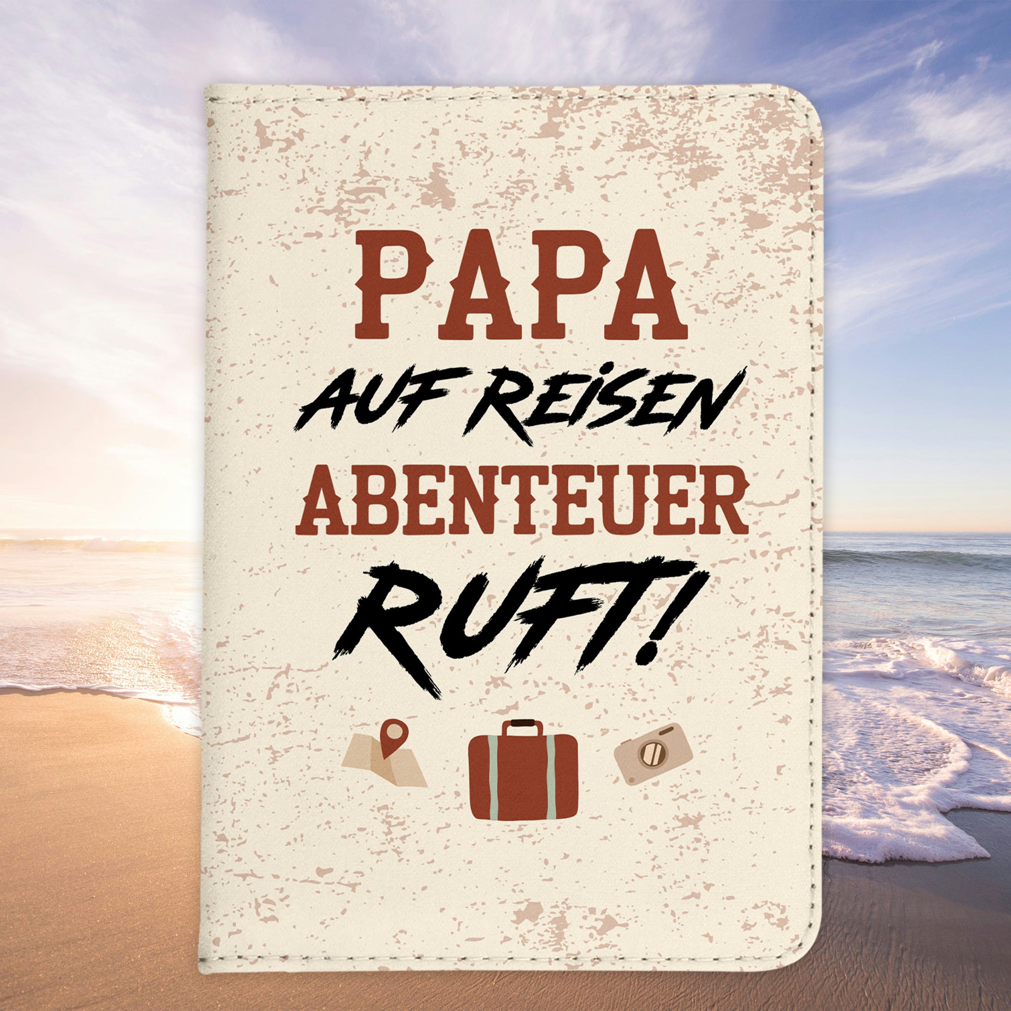 Papa Geschenk Reisepasshülle Männer Reisen Pass Etui Cover Organizer Vater Gadgets Sommer Urlaub Kunst-Leder-Reisepass-Hülle-22Feels