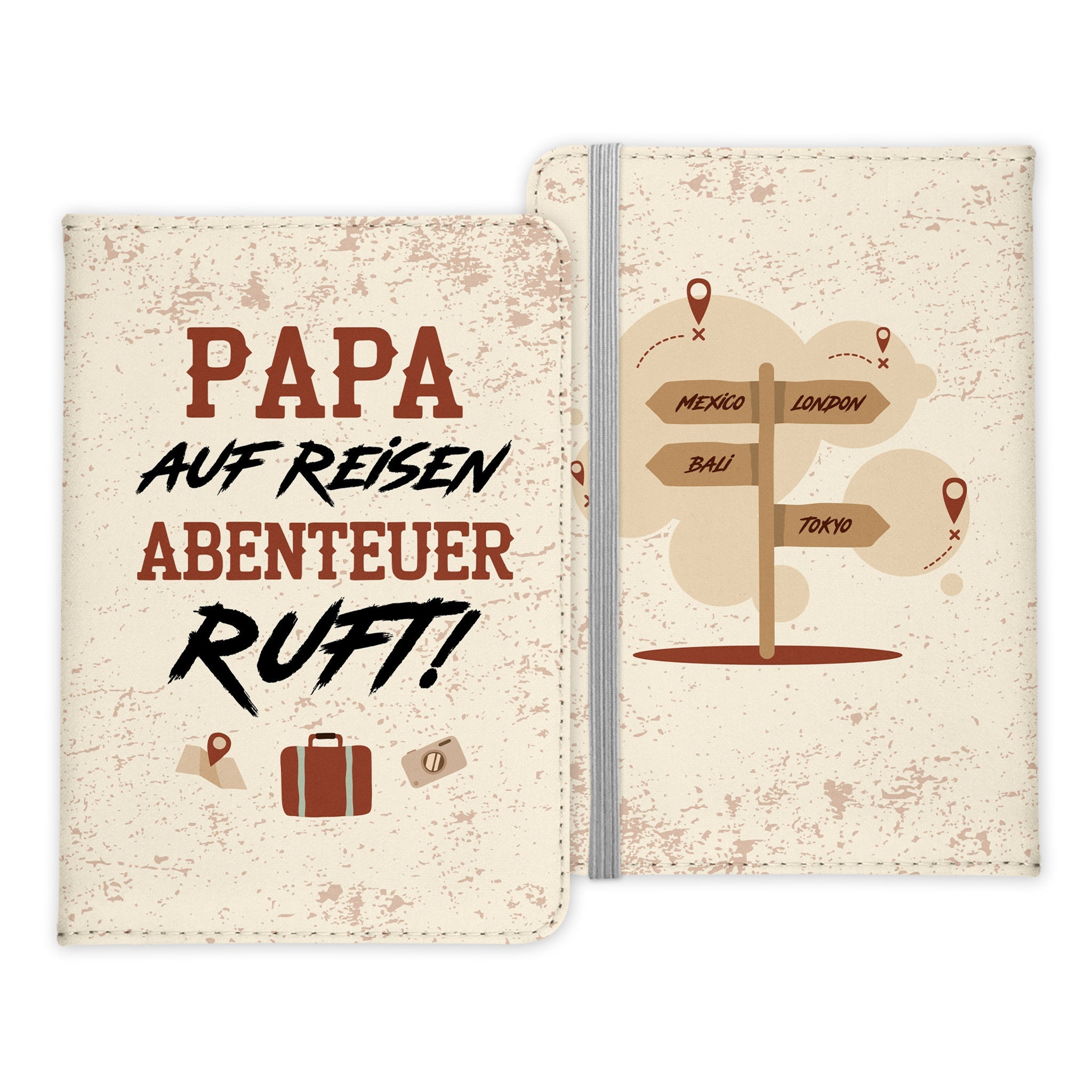 Papa Geschenk Reisepasshülle Männer Reisen Pass Etui Cover Organizer Vater Gadgets Sommer Urlaub Kunst-Leder-Reisepass-Hülle-22Feels