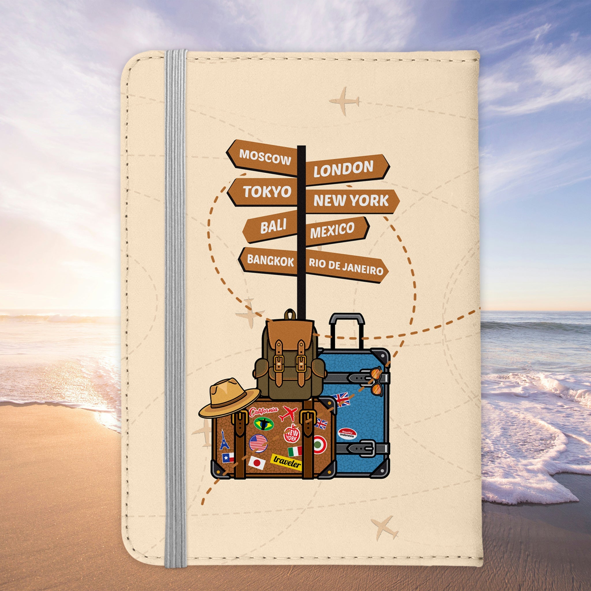 Papa Geschenk Reisepasshülle Männer Reisen Pass Etui Cover Organizer Vater Gadgets Sommer Urlaub Kunst-Leder-Reisepass-Hülle-22Feels