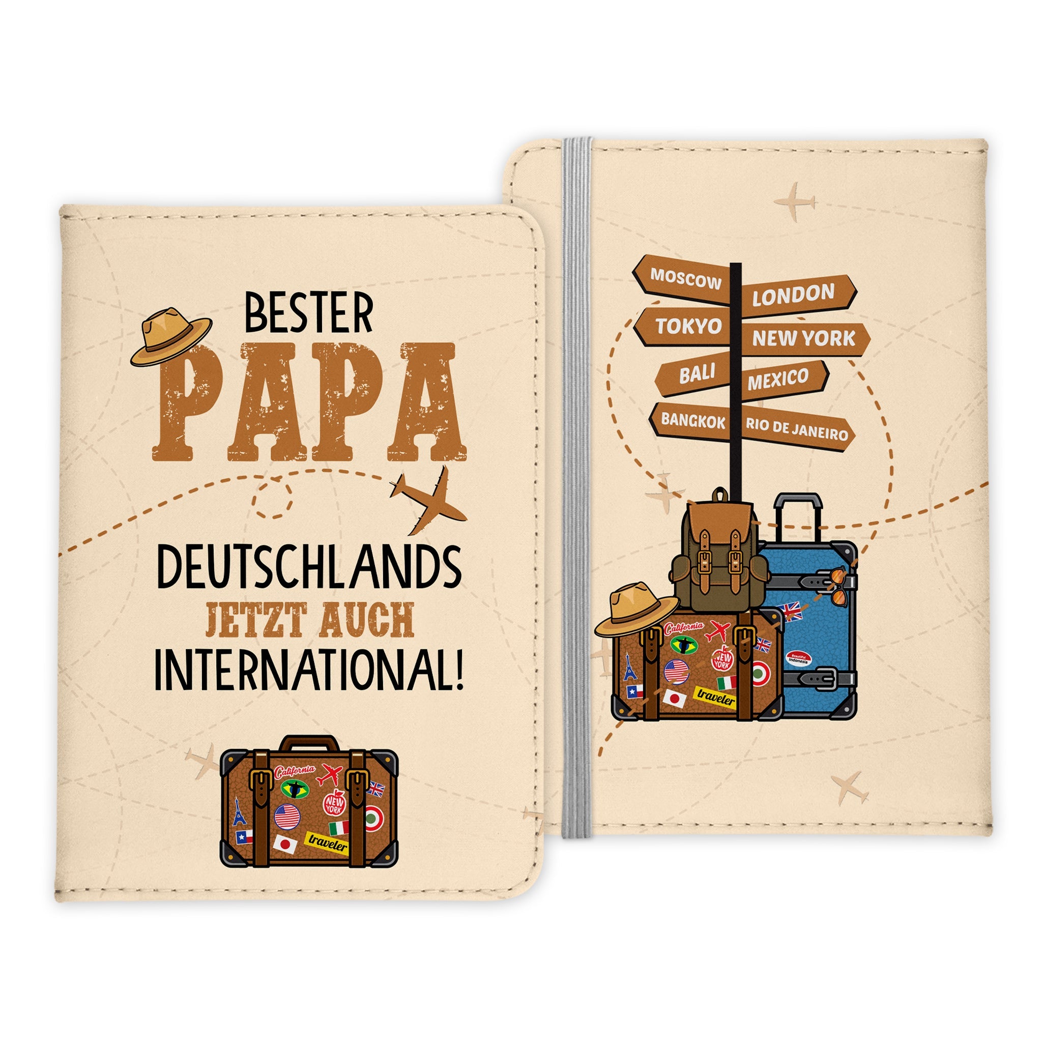 Papa Geschenk Reisepasshülle Männer Reisen Pass Etui Cover Organizer Vater Gadgets Sommer Urlaub Kunst-Leder-Reisepass-Hülle-22Feels