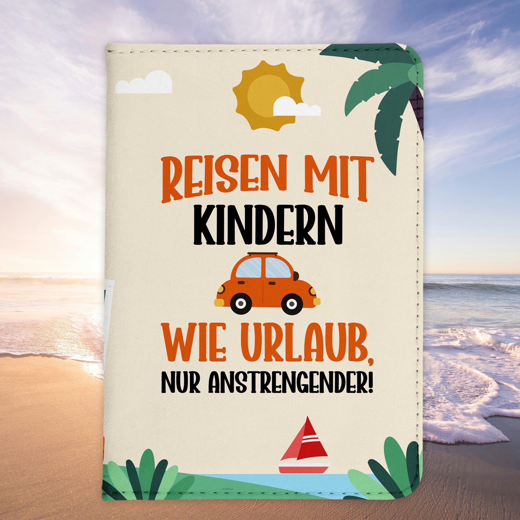Papa Geschenk Reisepasshülle Männer Reisen mit Kindern Pass Etui Cover Organizer Vater Gadgets Sommer Urlaub Kunst-Leder-Reisepass-Hülle-22Feels