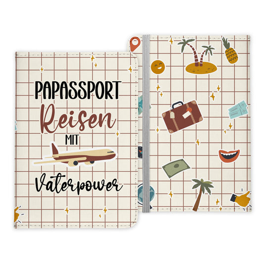 Papa Geschenk Reisepasshülle "Papassport" Männer Reisen Pass Etui Cover Organizer Vater Gadgets Sommer Urlaub Kunst-Leder-Reisepass-Hülle-22Feels