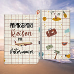 Papa Geschenk Reisepasshülle "Papassport" Männer Reisen Pass Etui Cover Organizer Vater Gadgets Sommer Urlaub Kunst-Leder-Reisepass-Hülle-22Feels