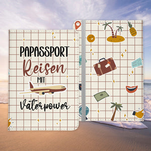 Papa Geschenk Reisepasshülle "Papassport" Männer Reisen Pass Etui Cover Organizer Vater Gadgets Sommer Urlaub Kunst-Leder-Reisepass-Hülle-22Feels