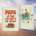 Papa Geschenk Reisepasshülle "On Tour Kaffee" Männer Reisen Pass Etui Cover Organizer Vater Gadgets Sommer Urlaub Kunst-Leder-Reisepass-Hülle-22Feels