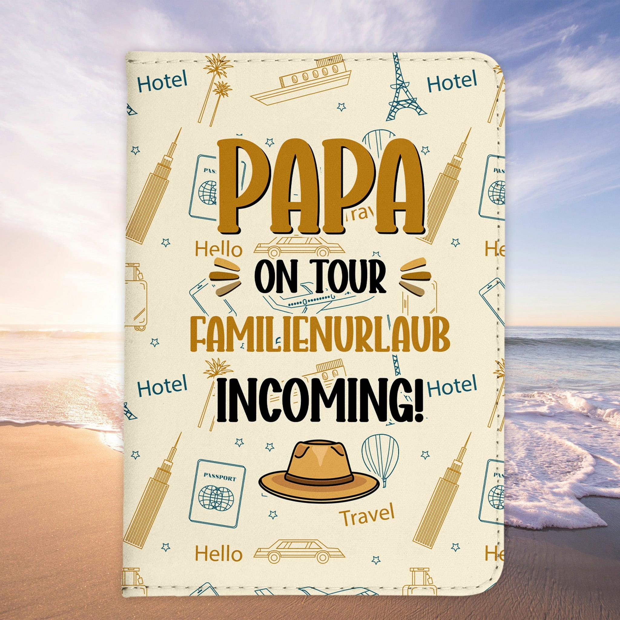 Papa Geschenk Reisepasshülle On Tour Männer Reisen Pass Etui Cover Organizer Vater Gadgets Sommer Urlaub Kunst-Leder-Reisepass-Hülle-22Feels