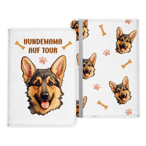 Deutscher Schäferhund Reisepasshülle Hundemama Geschenk Frauchen Reisen mit Hund Pass Etui Cover Organizer Frauen Gadgets Sommer Urlaub Kunst-Leder-Reisepass-Hülle-22Feels