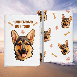 Deutscher Schäferhund Reisepasshülle Hundemama Geschenk Frauchen Reisen mit Hund Pass Etui Cover Organizer Frauen Gadgets Sommer Urlaub Kunst-Leder-Reisepass-Hülle-22Feels