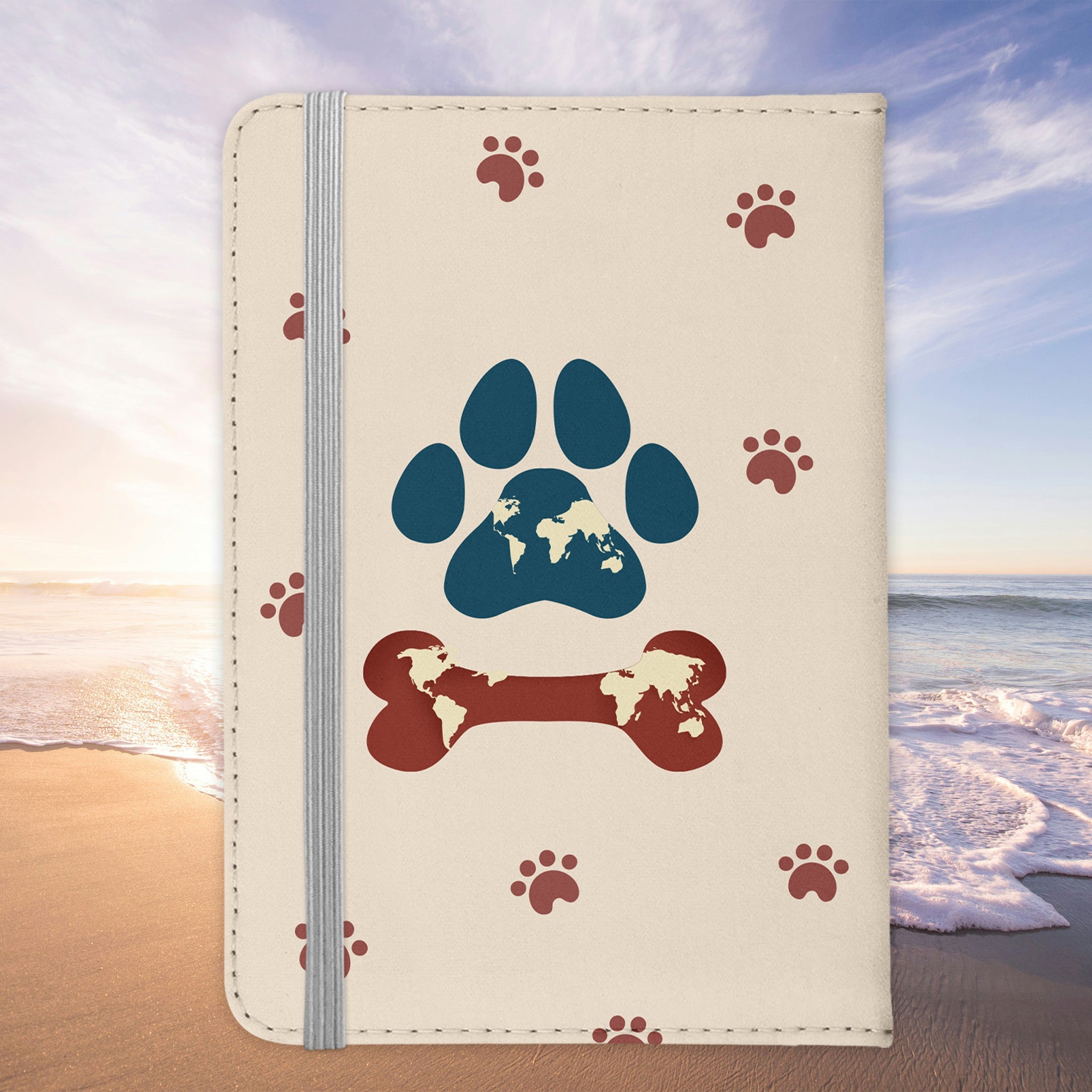 Deutscher Schäferhund Reisepasshülle "Pfotenpass" Geschenk Reisen mit Hund Frauen Männer Pass Etui Cover Organizer Gadgets Sommer Urlaub Kunst-Leder-Reisepass-Hülle-22Feels