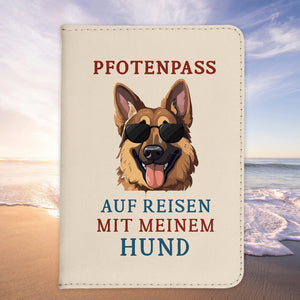 Deutscher Schäferhund Reisepasshülle "Pfotenpass" Geschenk Reisen mit Hund Frauen Männer Pass Etui Cover Organizer Gadgets Sommer Urlaub Kunst-Leder-Reisepass-Hülle-22Feels